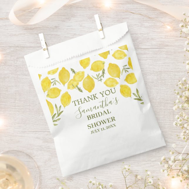 Sacolinha Lemon Greenery Chá de panela amarelo-oliva italian (Cortado)