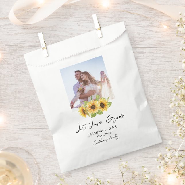 Sacolinha Let Love Grow l Sunflower Seeds Photo Wedding  (Cortado)