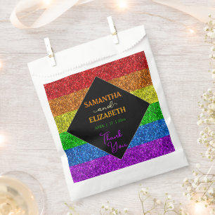 Sacolinha LGBT pavilhão arco-íris faísca casamento lésbico g