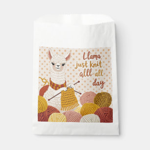 Sacolinha Lhama de desenho animado usando um cachecol de tri