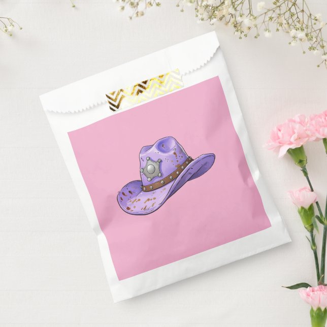 Sacolinha Light Purple Cowgirl Hat-Pink Background (Selado)