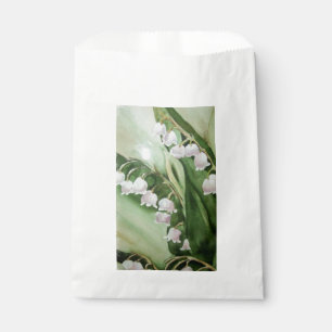 SACOLINHA LILY BRANCA DA FLOR DE VALLEY OBRIGADO
