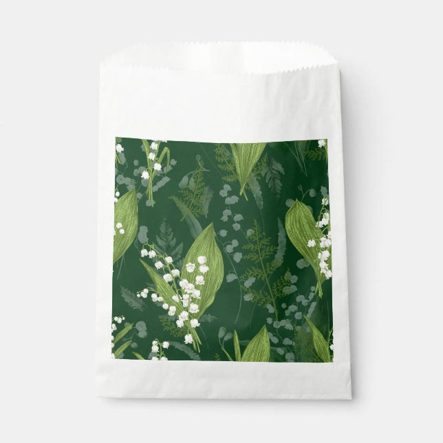 Sacolinha Lily of Valley com Ferns | Verde Escuro (Frente)