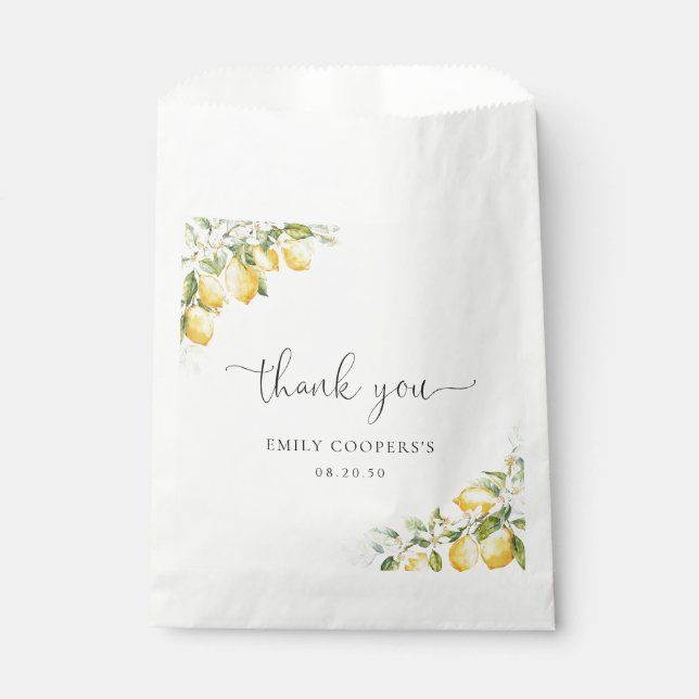 Sacolinha Limão Citrus Chá de fraldas Favor Bag (Frente)