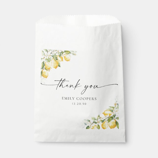 Sacolinha Limão Citrus Chá de fraldas Favor Bag (Frente)