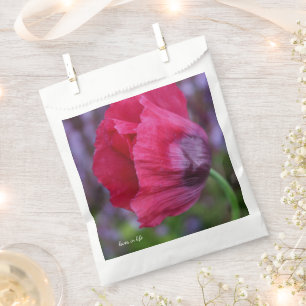 Sacolinha Linda Flor de Papoula Rosa e Roxa