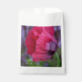 Sacolinha Linda Flor de Papoula Rosa e Roxa