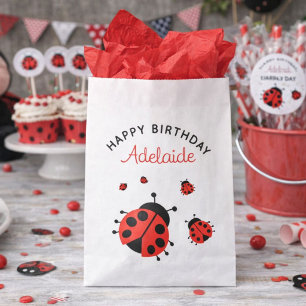 Sacolinha Linda Joaninha Vermelha Moderna Feliz Aniversário