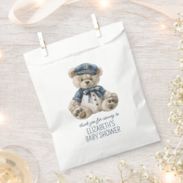Sacolinha Lindo Urso de Bebê Azul Náutico Chá de Bebê