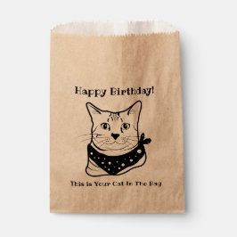 Sacolinha LIne Art Engraçado Cat 3 No Saco Personalizado