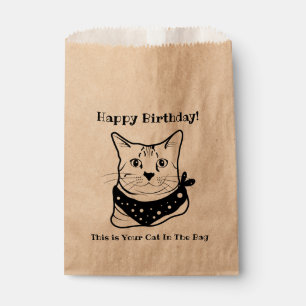 Sacolinha LIne Art Engraçado Cat 3 No Saco Personalizado