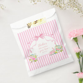 Sacolinha Listra Floral Rosa Vamos Par-tea Aniversário