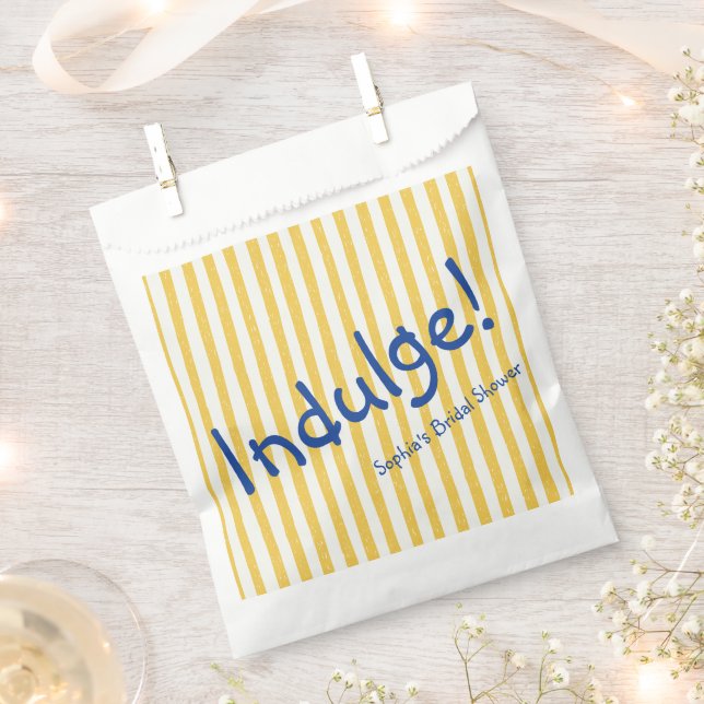 Sacolinha Listras Amarelas Bold Blue Indulge (Cortado)