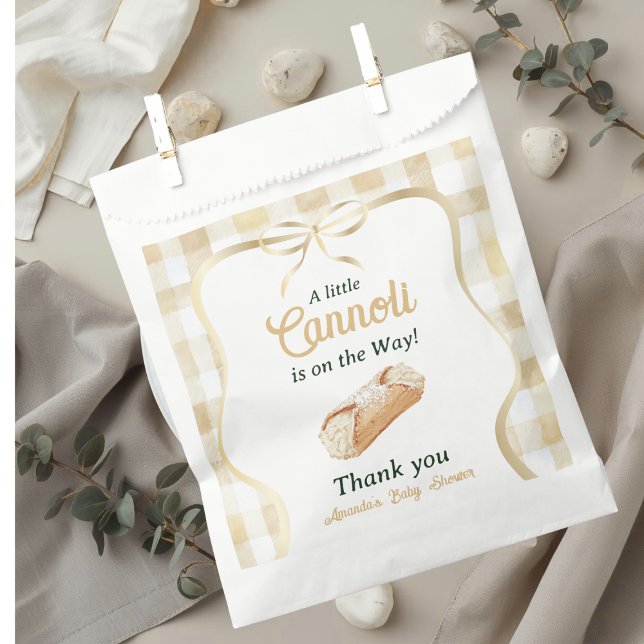 Sacolinha Little Cannoli Neutral Beige Italian Baby Shower (Criador carregado)
