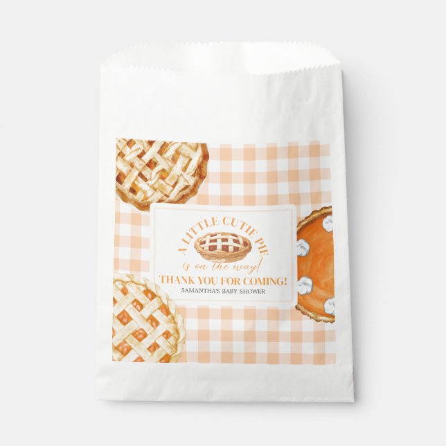 Sacolinha Little Cutie Pie Gingham Baby Shower (Frente)