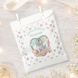 Sacolinha  Little Dino Hearts Birthday Personalized