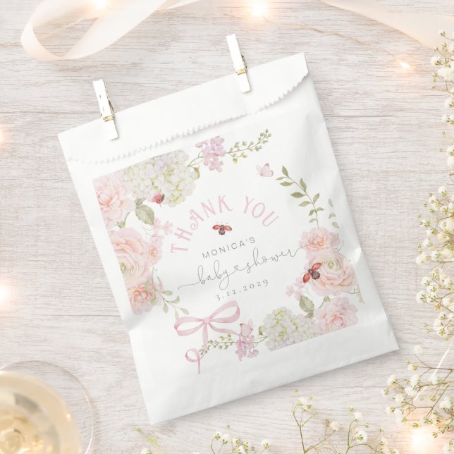 Sacolinha Little Love Bug Wildflower Baby Shower Thank you (Cortado)