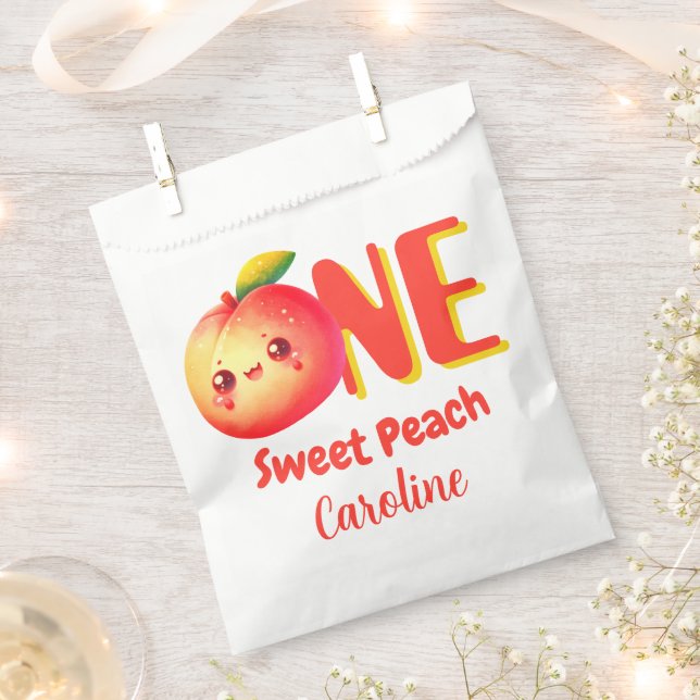 Sacolinha  Little Peach Cute First Birthday (Cortado)