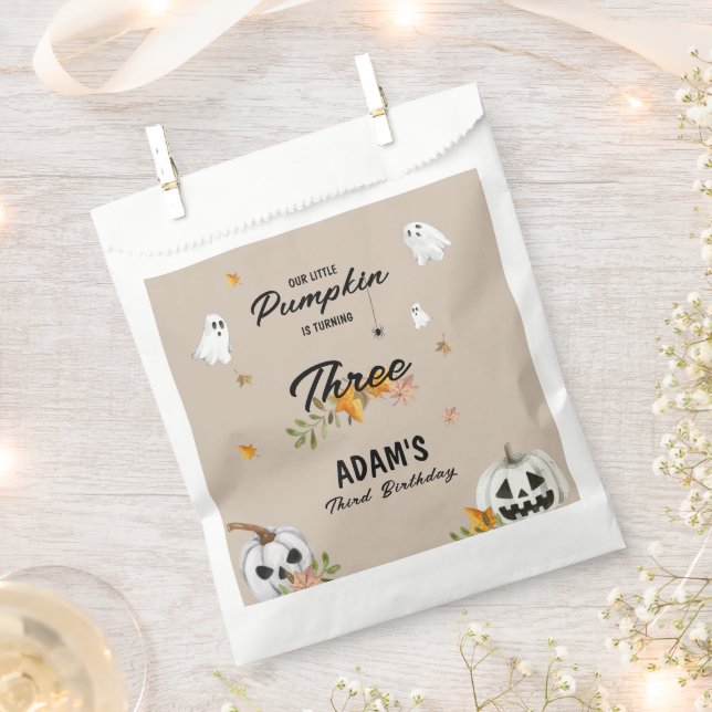 Sacolinha Little Pumpkin Halloween Any Age Birthday  (Cortado)