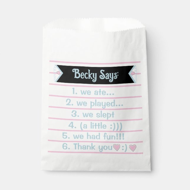 Sacolinha Llama Pajama Festa de aniversário Sleepover (Frente)