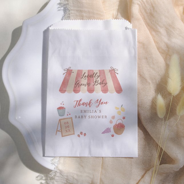 Sacolinha Locally Grown Baby Cute Baby Shower Thank You (Criador carregado)