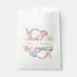 Sacolinha Logotipo de Casamento de Monograma Marinho Aquarel