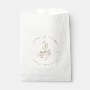 Sacolinha Logotipo de Padaria Floral Rústica Elegante