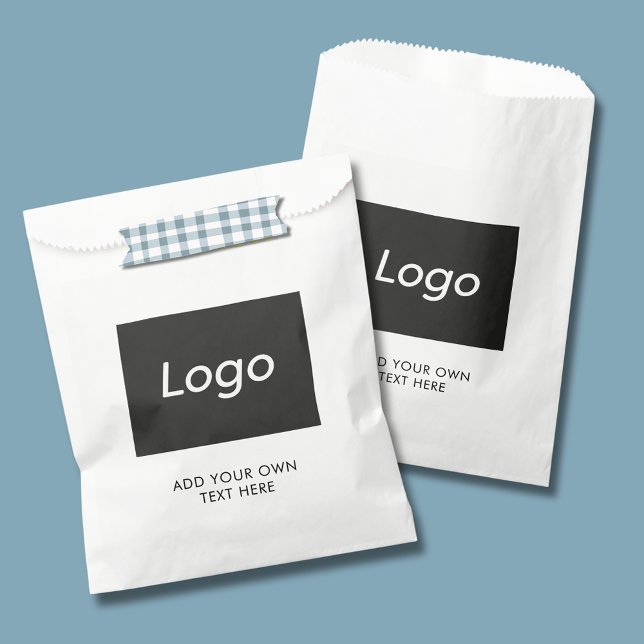 Sacolinha Logotipo de texto simples de negócios promocional (Simple logo paper favor bags, ideal for small business, professional promotion & branded marketing)