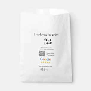 Sacolinha logotipo do site de revisão do Google scanear códi
