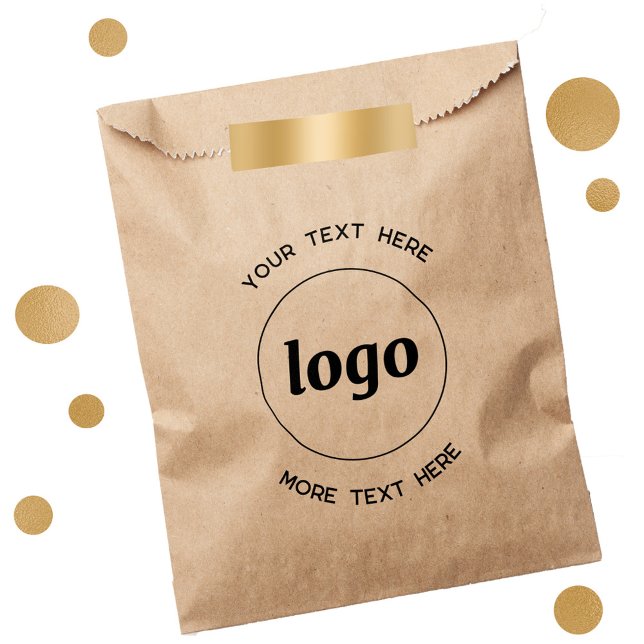 Sacolinha Logotipo Simples Com Empresa De Texto (Logo and custom text business promotional paper bag)