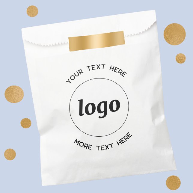 Sacolinha Logotipo Simples Com Empresa De Texto (Logo and custom text business promotional paper bag)