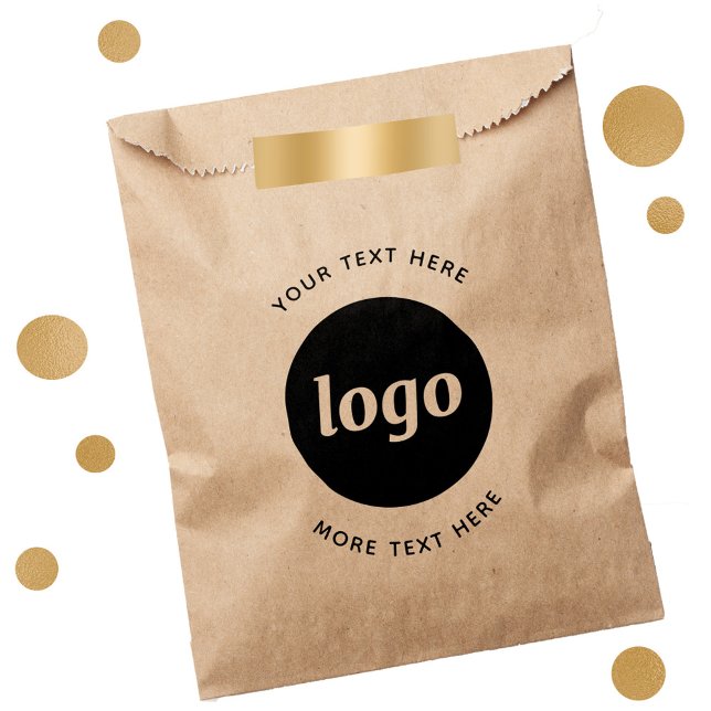 Sacolinha Logotipo Simples Com Texto Empresarial Kraft (Logo and text business promotional paper bag)