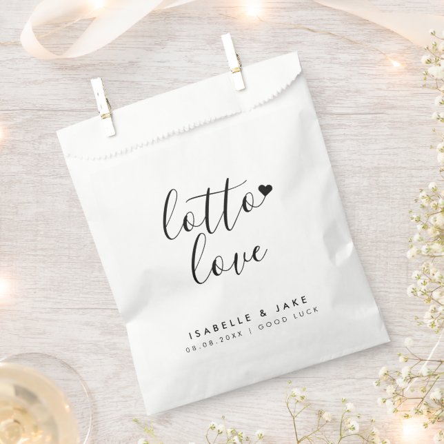 Sacolinha Lotto Love | Bilhete de Loteria Casamento Minimali (Cortado)