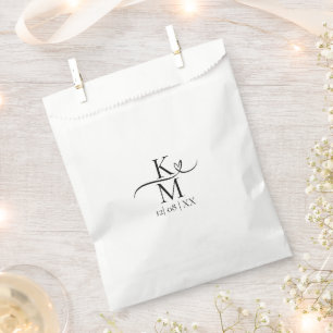 Sacolinha Love Calliografia Initials Heart Black B&W ID940