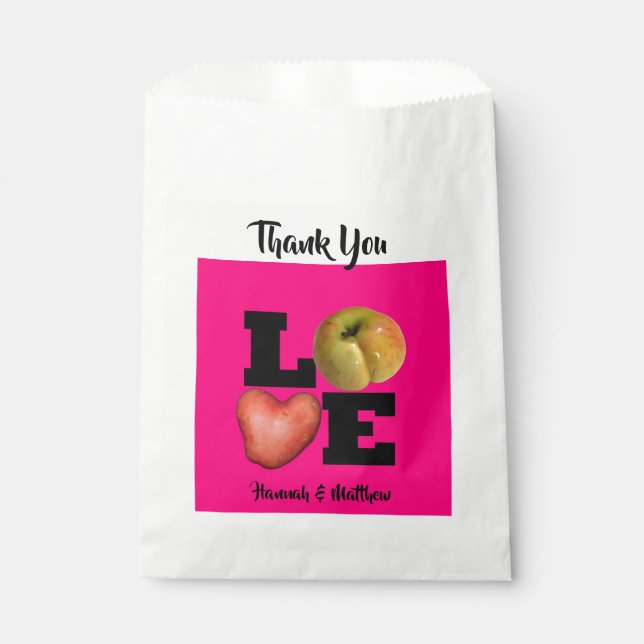 Sacolinha LOVE Collection Apple Potato Pink Favor Bag (Frente)