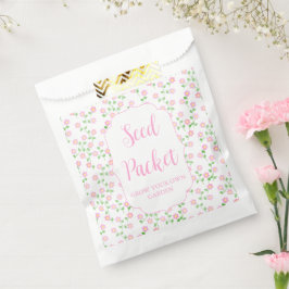 Sacolinha Love Is In Bloom Pink Floral Seed Packet