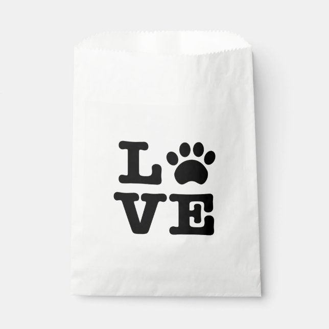 Sacolinha Love Paw Print Favor Bag (Frente)