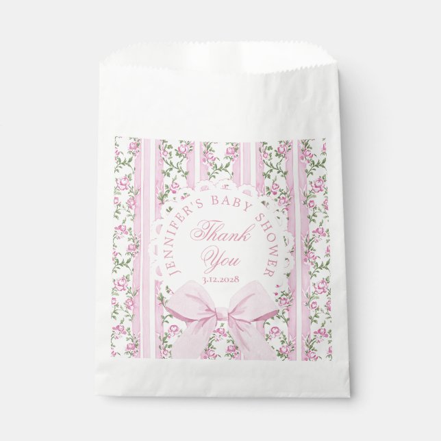 Sacolinha Love Shack Baby Coquette Pink Bow Thank you (Frente)