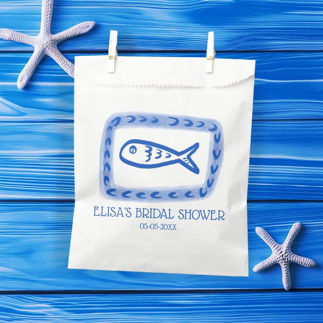 Sacolinha LoveNotes from Sea Cute Fish CUSTOM Chá de panela (LoveNotes from Sea Cute Fish CUSTOM Bridal Shower Favor Bag
)