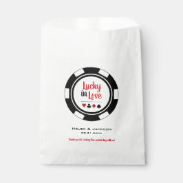 Sacolinha Lucky In Love Black White Poker Casamento Chip