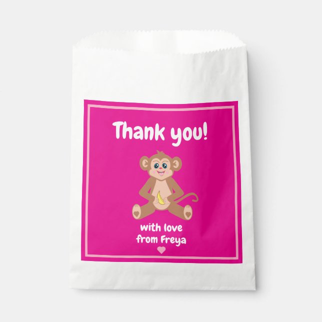Sacolinha Macaco na bolsa Pink Favor (Frente)
