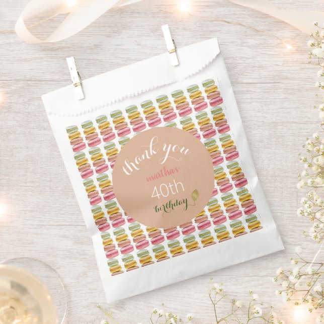 Sacolinha Macarões Franceses pintados à mão (Cortado)