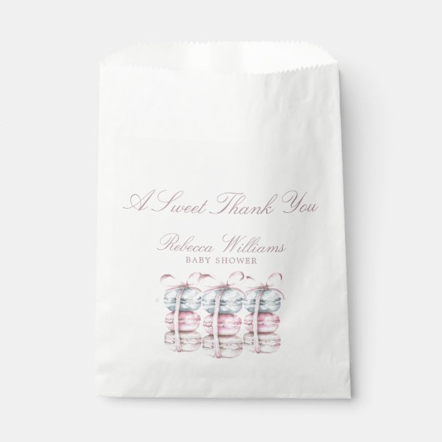 Sacolinha Macaron francês Um obrigado doce você Chá de frald (Frente)