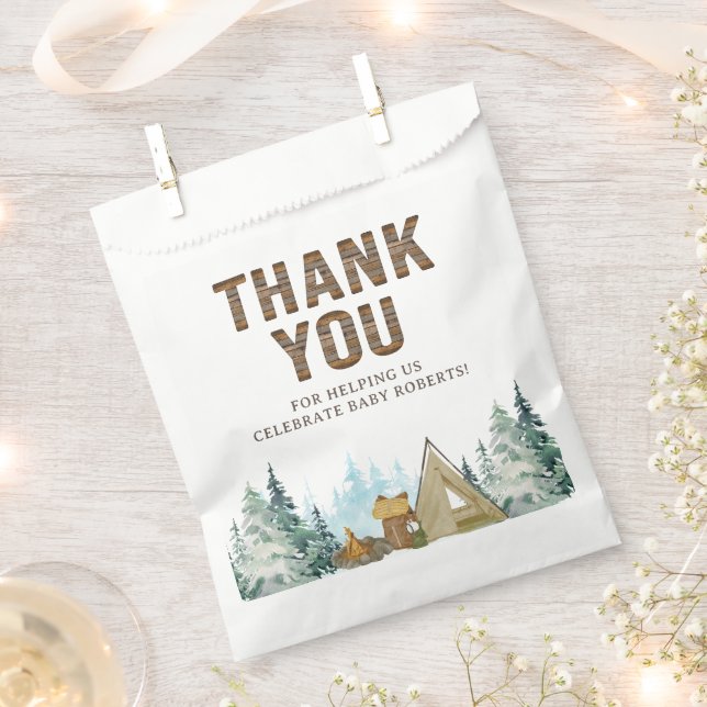 Sacolinha Madeira Rústica Um Pequeno Chá de fraldas De Campa (Cortado)