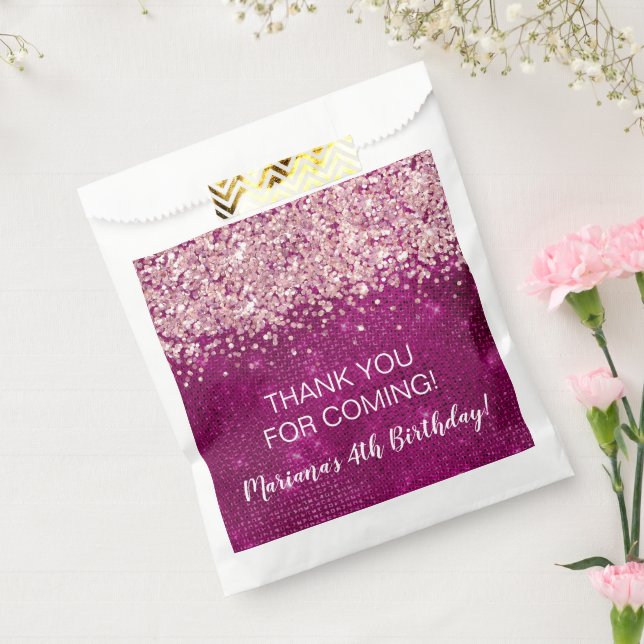 Sacolinha Magenta Rosa Qualquer Favor De Festa de aniversári (Selado)