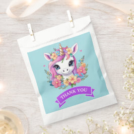 Sacolinha Magical Baby Unicorn with Flowers