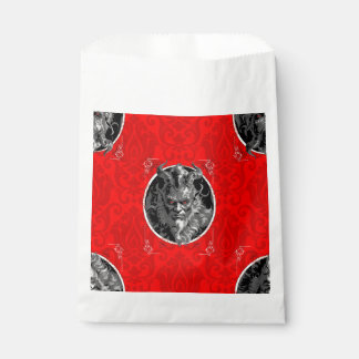 Sacolinha Mágico damasco vermelho do krampus de natal
