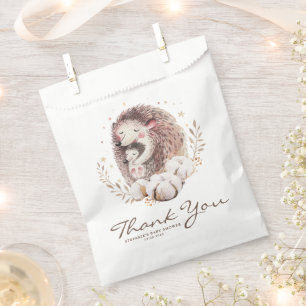 Sacolinha Mamãe Boho e Chá de fraldas de Bebê Hedgehog Obrig
