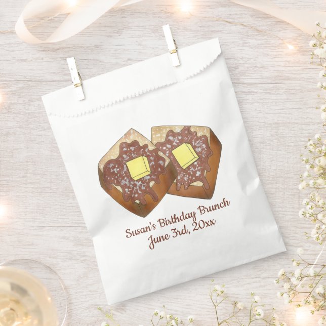 Sacolinha Manteiga de torrada francesa e Comida de café da m (Cortado)