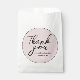 Sacolinha Manuscrito de Caligrafia Rosa Minimalista Obrigado